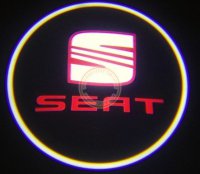 Svítící LED logo projektor SEAT ze dveří na silnici, sada 2 ks